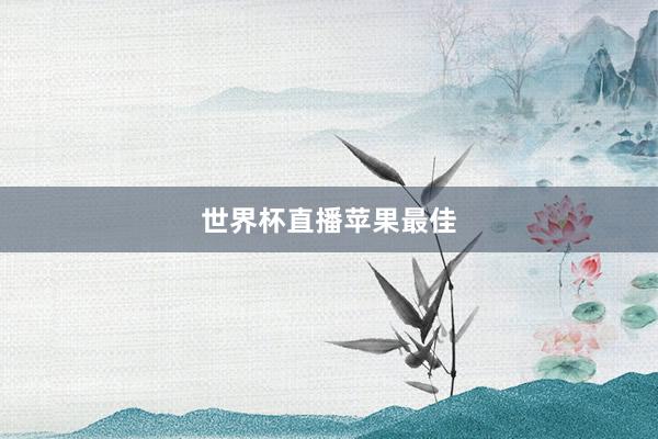 世界杯直播苹果最佳