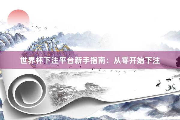 世界杯下注平台新手指南：从零开始下注