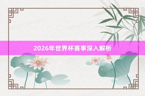 2026年世界杯赛事深入解析